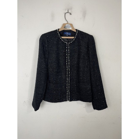 RSVP by Talbots Jackets & Blazers - RSVP by Talbots Womens Blazer Jacket 14‎ Black Tweed Glitter Holiday Cocktail